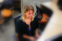 Jill Roberts, a graduate student at Eastern Kentucky University, works on a computer terminal in the Stratton Building Computer Library. Students must be careful to avoid even inadvertent incidents of unauthorized copying of source materials that could jeopardize their academic and fire service careers. Jill Roberts, a graduate student at Eastern Kentucky University, works on a computer terminal in the Stratton Building Computer Library. Students must be careful to avoid even inadvertent incidents of unauthorized copying of source materials that could jeopardize their academic and fire service careers.