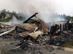 The Millville municap building, which housed the village's two fire engines, was destroyed by the early morning fire. The Millville municap building, which housed the village's two fire engines, was destroyed by the early morning fire.