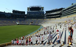 Pierce Manufacturing is hosting its second annual Pierce 9-11 Memorial Stair Climb on September 6, 2014 at historic Lambeau Field. The event benefits the National Fallen Firefighters Foundation (NFFF) and the families of fallen firefighters. (Photo shown is from the 2013 event.)