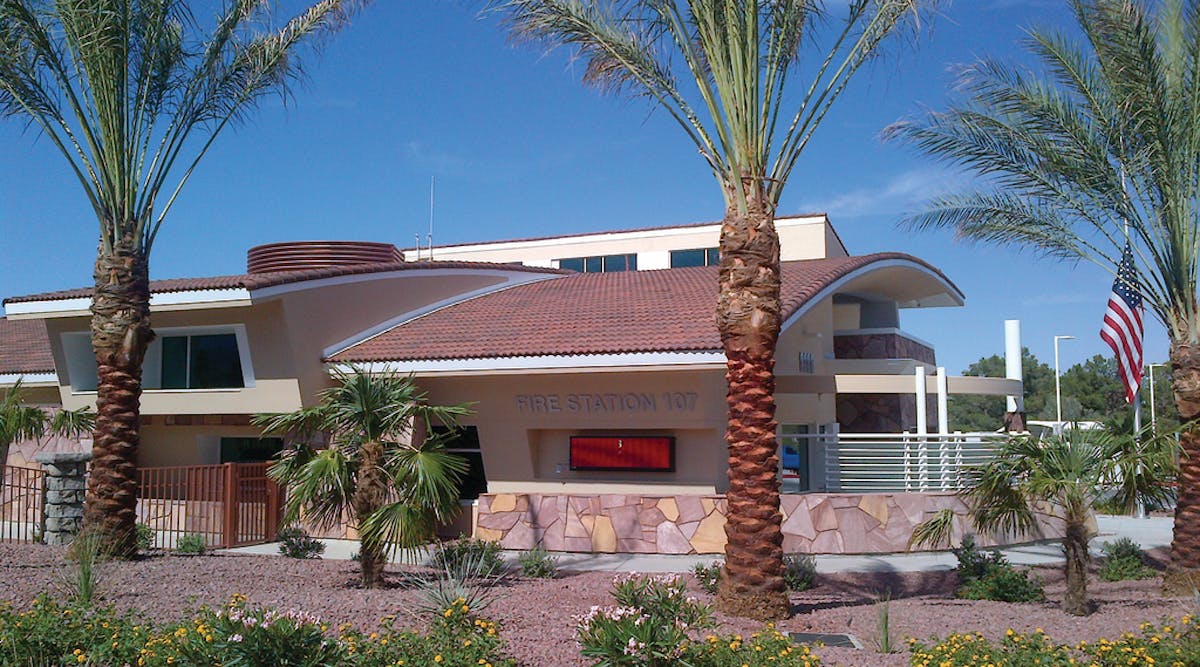 Las Vegas, NV, Fire &amp; Rescue Station 107, which was constructed in the Sun City Summerlin senior citizen community, is Leadership &amp; Energy Efficiency Design (LEED) Silver certified.
