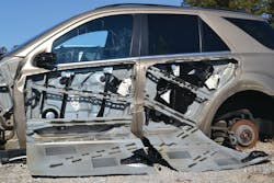 A great training activity is to peel away the outer door panels of an acquired vehicle during extrication training. With the skin removed, participants can readily see the beams, how they are designed, the positioning of the beams within the door and how they are attached with just one layer of sheet metal at each end of the door. A great training activity is to peel away the outer door panels of an acquired vehicle during extrication training. With the skin removed, participants can readily see the beams, how they are designed, the positioning of the beams within the door and how they are attached with just one layer of sheet metal at each end of the door.