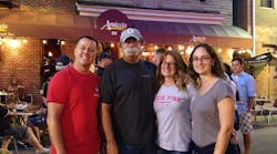 Tradd Mills, (left to right), Billy Goldfeder, Teri Goldfeder and Cynthia Mills at the FOOL bash during Firehouse Expo.