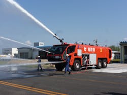 This new generation Oshkosh Striker aircraft rescue and fire fighting (ARFF) vehicle is one of 24 delivered to airports across Japan. The apparatus are serving at Japan Air Self-Defense Force (JASDF) bases, Japan Maritime Self-Defense Force (JMSDF) bases, Japan Ground Self-Defense Force (JGSDF) bases, as well as Tottori and Yamagata civilian airports.