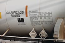 Some hazardous materials, because of their danger, have the name of the material stenciled on the side of the tanker truck.