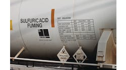Some hazardous materials, because of their danger, have the name of the material stenciled on the side of the tanker truck.
