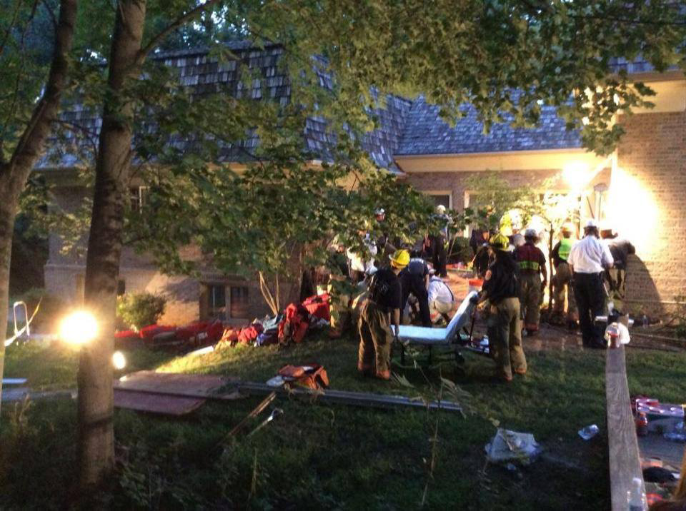 Montgomery County firefighters rescue two from trench.