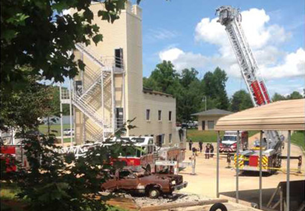 Three Hall County, Ga. firefighters were injured after a ladder failure