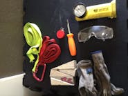 A selection of personal hand tools carried by the hosts.