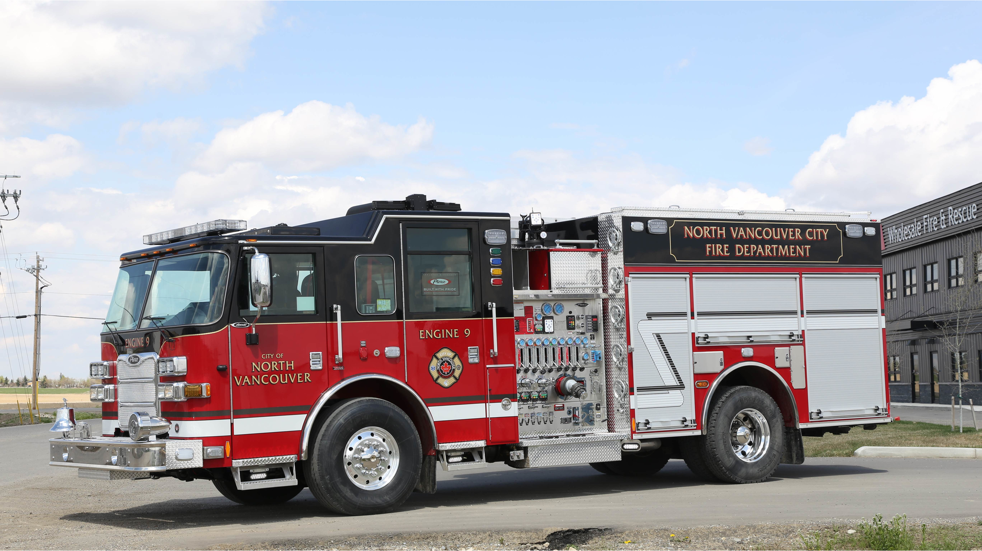 Pierce delivered three pumpers to departments in Vancouver, &ndash; one each to the City of North Vancouver Fire Department (pictured here), the District of North Vancouver Fire Department, and the District West Vancouver Fire Department.