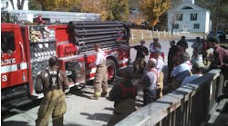 With eight apparatus from five towns lined up around the town common, it seemed only natural to host a &apos;show and tell&apos; discussion having firefighters talk about their rigs and the stuff they carry on them.