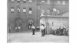 Edison film company film a fire department drill in 1906.