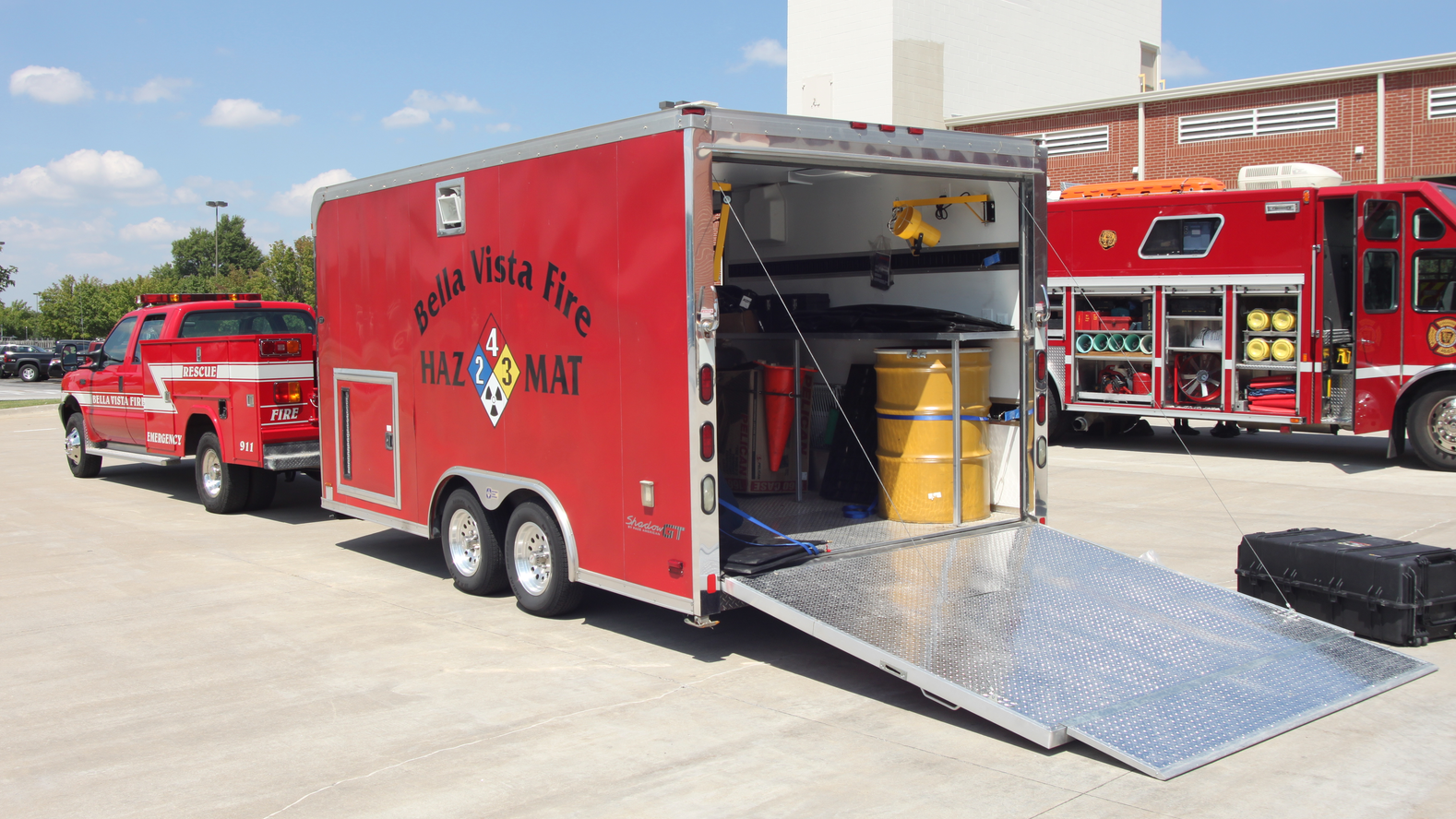 The Bentonville and Bella Vista fire department hazardous materials teams work closely together.