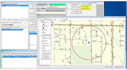 FDM CAD: New call window identifying a Text-to-911 cell call and uncertainty radius for cell calls.