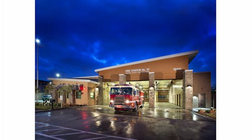 Orange County Fire Authority Fire Station 37, in Tustin, CA, was built on a 1.3-acre site located in a largely residential area and was once home to the Marine Corps Air Station. It was awarded in the career category.