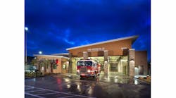 Orange County Fire Authority Fire Station 37, in Tustin, CA, was built on a 1.3-acre site located in a largely residential area and was once home to the Marine Corps Air Station. It was awarded in the career category.