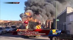 Baltimore Warehouse Fire Reaches Three Alarms