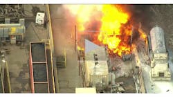 Several firefighters were hurt in the explosion. Several firefighters were hurt in the explosion.