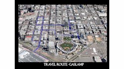 The instructors used Google Earth, satellite mapping and GPS to create the route the students took on the walking tour of San Diego. The instructors used Google Earth, satellite mapping and GPS to create the route the students took on the walking tour of San Diego.