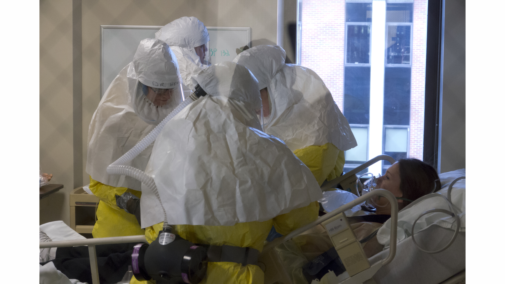 Personnel protective equipment (PPE) for EVD patient care follows guidelines developed by the U.S. Centers for Disease Control and Prevention (CDC) and the World Health Organization (WHO).