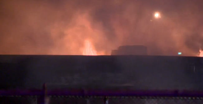 This building in Spencer, N.C. was destroyed by flames Tuesday night.
