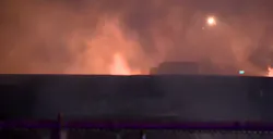 This building in Spencer, N.C. was destroyed by flames Tuesday night.