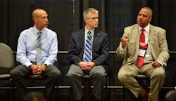 Tom Siragusa, assistant chief San Francisco Fire Department, John Tippett, deputy chief of operations, Charleston, S.C. Fire Department and Brian Cummings, fire chief (retired) Los Angeles City Fire Department share thoughts on change at Firehouse World.