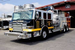Pierce Manufacturing delivered a Pierce Velocity pumper to the Jack Daniel&rsquo;s Fire Brigade in Lynchburg, Tennessee. The industrial-strength apparatus is custom built to meet the unique emergency response challenges of the iconic Jack Daniel Distillery.