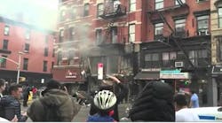 Off-duty Firefighters Checks NYC Explosion Scene