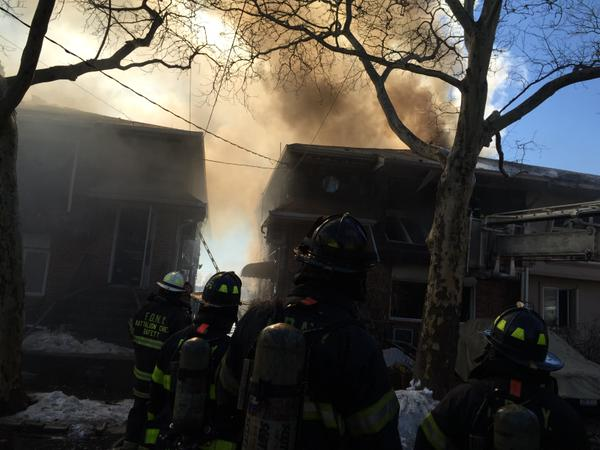 FDNY crews hit flames Monday afternoon.