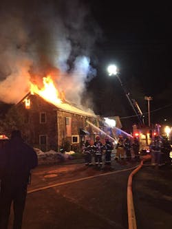 Firefighters from a number of departments tackled the flames. Firefighters from a number of departments tackled the flames.