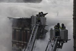 FDNY crews operate at the explosion.
