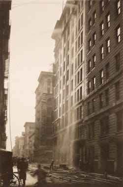 The 1911 fire ripped through the upper floors of this New York City building, leaving 146 workers dead. The 1911 fire ripped through the upper floors of this New York City building, leaving 146 workers dead.