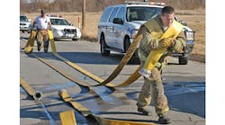 Large diameter hose provides ample water, but considerations for laying the hose and packing it up can help crews.