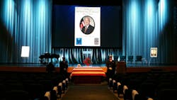 An honor guard stands duty at the casket of Deputy U.S. Fire Administrator Glenn Gaines.