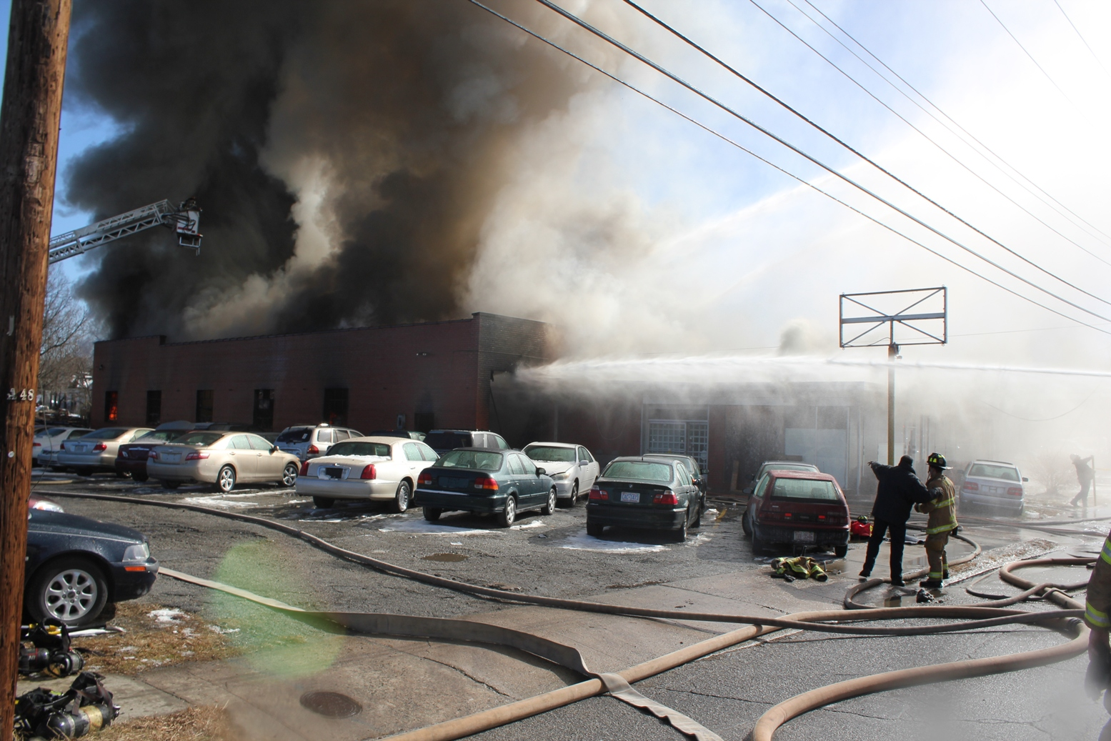On Jan. 30, 2014, the GFD responded to an incident initially reported as a vehicle fire inside a business. Upon their arrival, firefighters began to attack the fire and search the structure to ensure that all occupants had evacuated and prevent additional fire spread. A ladder company was assigned to climb to the roof to provide vertical ventilation to reduce the amount of heat and smoke in the building.
