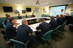 Face-to-face meetings between chief officers and their staff is a good example of participative management. Face-to-face meetings between chief officers and their staff is a good example of participative management.