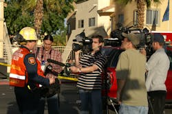 While on scene, establish “ground rules” for safety. If you explain why you set some rules, such as “wires might come down” or “the smoke is very toxic and we don’t want you breathing it,” the media are more likely to appreciate your concern. While on scene, establish “ground rules” for safety. If you explain why you set some rules, such as “wires might come down” or “the smoke is very toxic and we don’t want you breathing it,” the media are more likely to appreciate your concern.