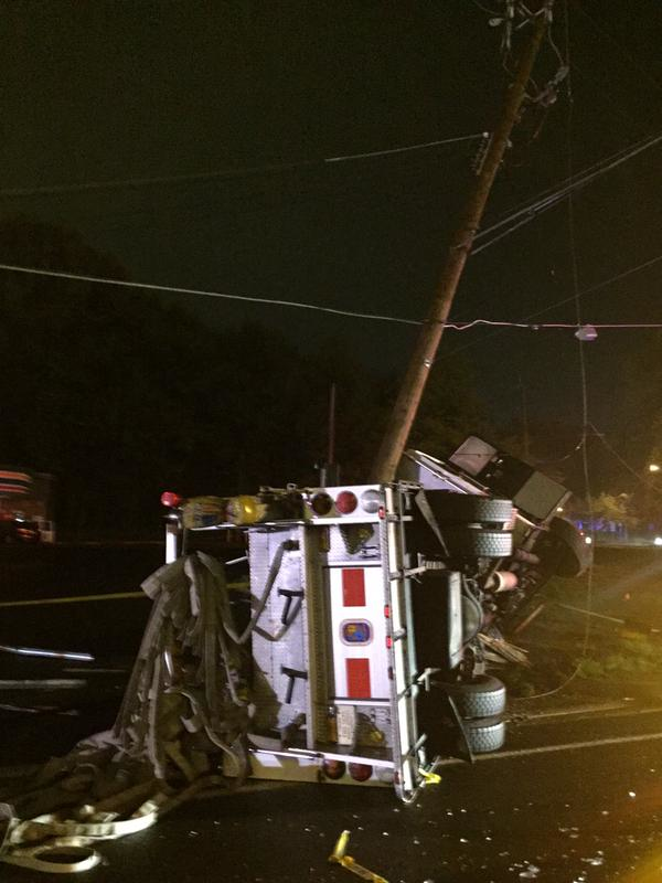 Seven firefighters suffered minor injuries Sunday morning.