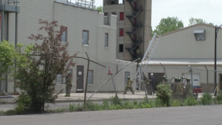 A retired Buffalo firefighter is accused of slugging a training lieutenant at the fire academy.