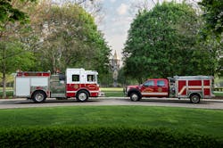 University of Notre Dame's new HME Rapid Attack Truck (left) and HME MiniEvo (right). University of Notre Dame's new HME Rapid Attack Truck (left) and HME MiniEvo (right).