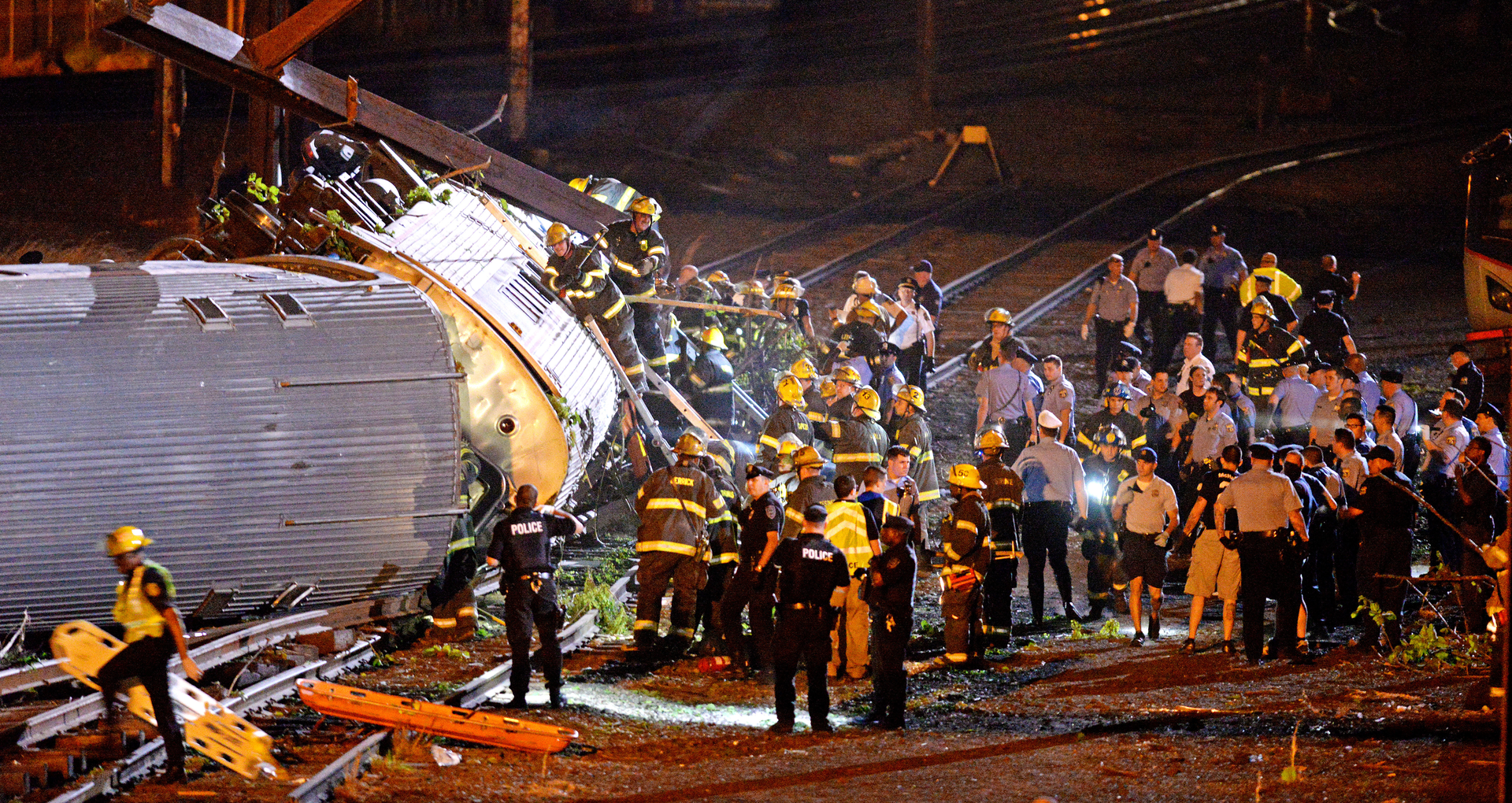 One hundred twenty personnel and 33 apparatus responded to the Amtrak crash.