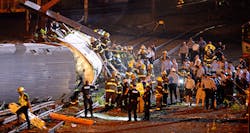 One hundred twenty personnel and 33 apparatus responded to the Amtrak crash. One hundred twenty personnel and 33 apparatus responded to the Amtrak crash.