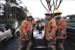 Billy Schmidt after an extrication drill with his crew earlier in his career. Billy Schmidt after an extrication drill with his crew earlier in his career.