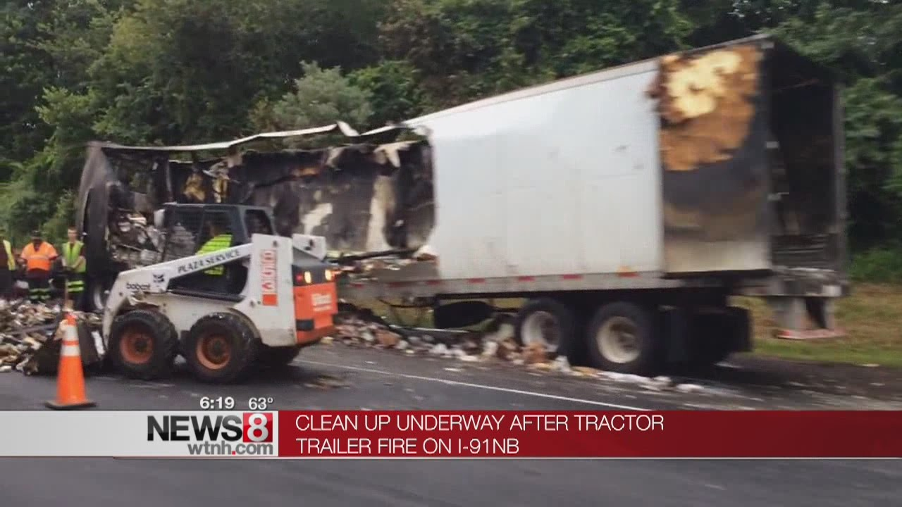 Tractor Trailer fire causes big delays on I-91 in Wallingford | Firehouse
