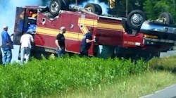 A patient is dead and four EMS personnel were injured in a crash in Virginia Monday.