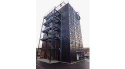 The West Midlands Fire Rescue Service in the United Kingdom designed this six-story structure to use in high-rise fire scenarios. Built-in features can create conditions found in wind-driven fires.