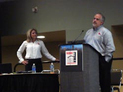 Jennifer Bettiol and Ray Holliday from BRW Architects, College Park, Texas, discuss the attributes of a good fire station site at Firehouse's Station Design Conference. Jennifer Bettiol and Ray Holliday from BRW Architects, College Park, Texas, discuss the attributes of a good fire station site at Firehouse's Station Design Conference.