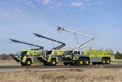 Oshkosh Airport Products announced that its Oshkosh Snozzle high-reach extendable turret (HRET) is now equipped with several enhancements. Renowned for its ability to keep firefighters further away from danger, the Oshkosh Snozzle HRET’s new features improve performance, ergonomics, and serviceability. Oshkosh Airport Products announced that its Oshkosh Snozzle high-reach extendable turret (HRET) is now equipped with several enhancements. Renowned for its ability to keep firefighters further away from danger, the Oshkosh Snozzle HRET’s new features improve performance, ergonomics, and serviceability.