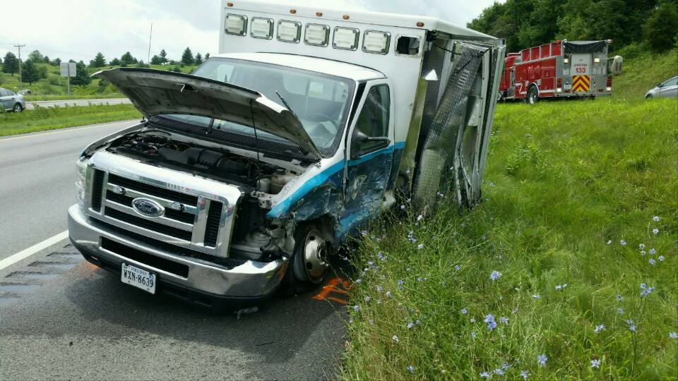 The Glade Spring Ambulance suffered extensive damage.