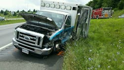 The Glade Spring Ambulance suffered extensive damage. The Glade Spring Ambulance suffered extensive damage.